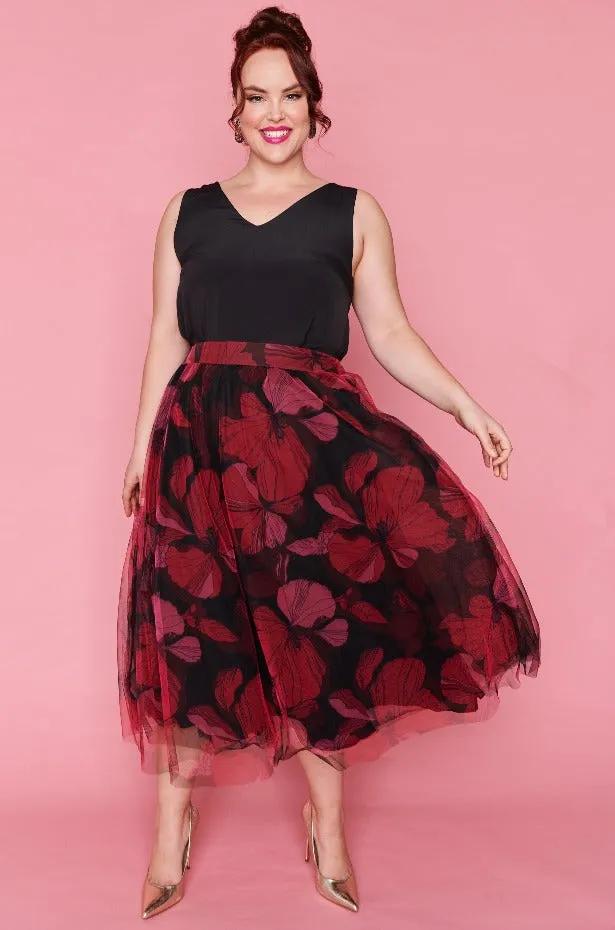 Marseille Pink Hibiscus Skirt