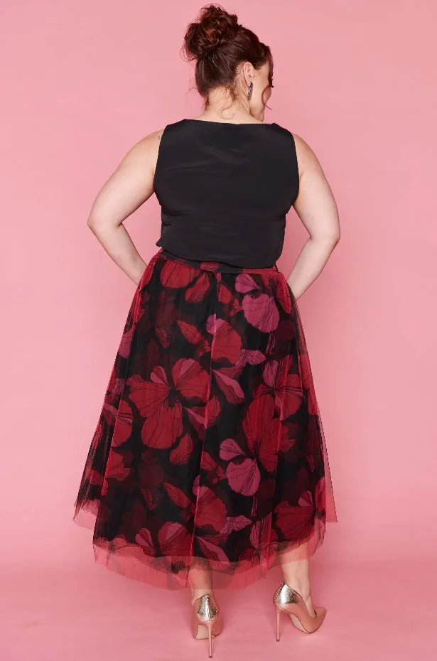 Marseille Pink Hibiscus Skirt