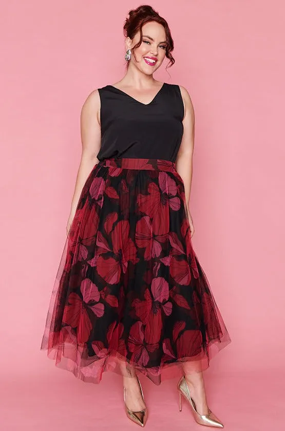 Marseille Pink Hibiscus Skirt