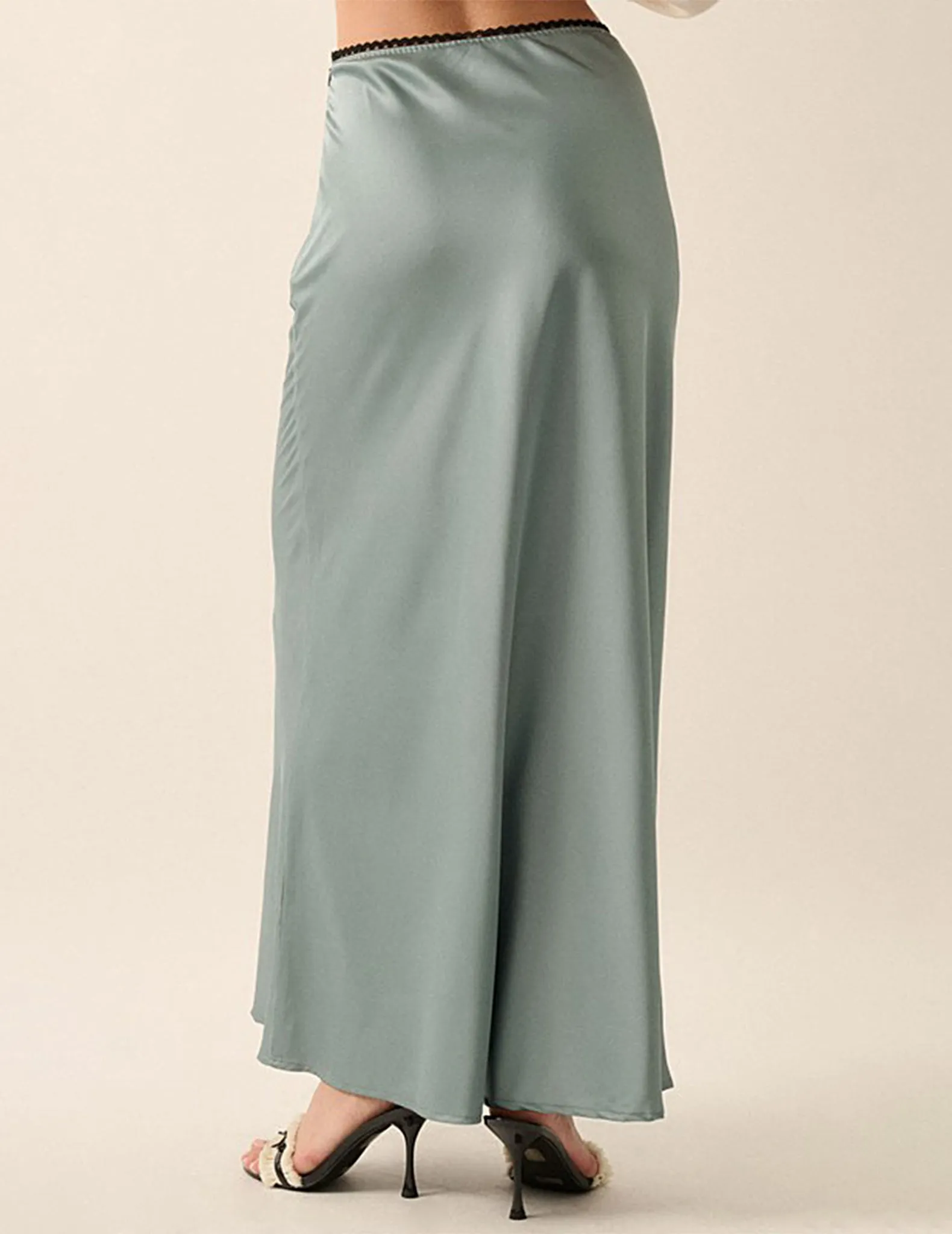 Michaela Satin Bias Cut Maxi Skirt