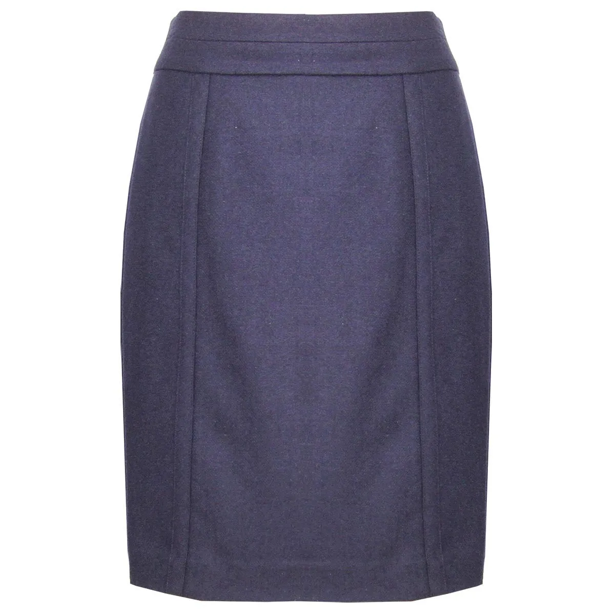 Navy Wool Pencil Skirt