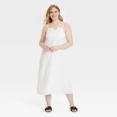 New - Women's Linen Midi Sundress - Universal Thread