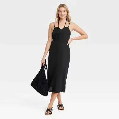 New - Women's Linen Midi Sundress - Universal Thread