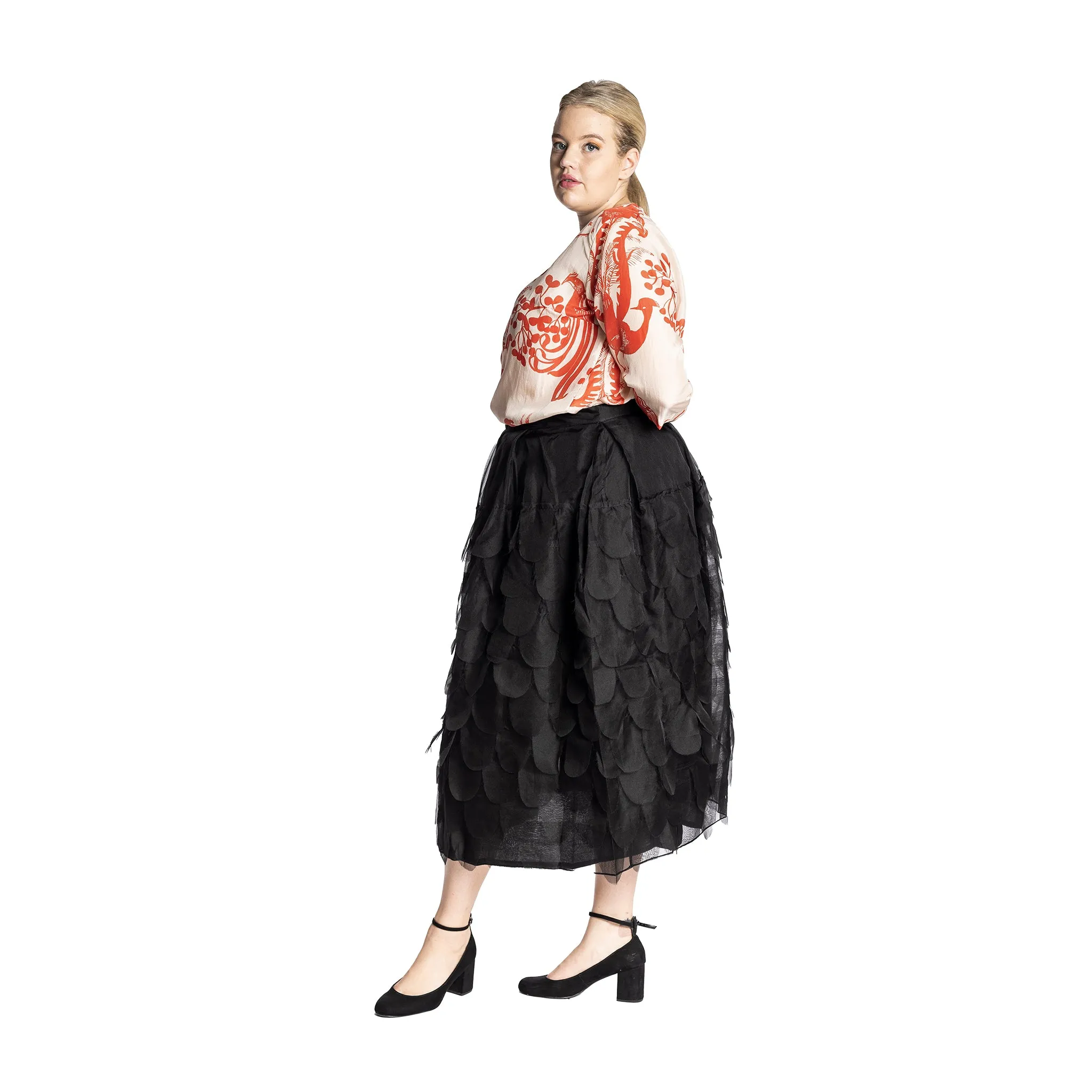 organza feathered ellen skirt