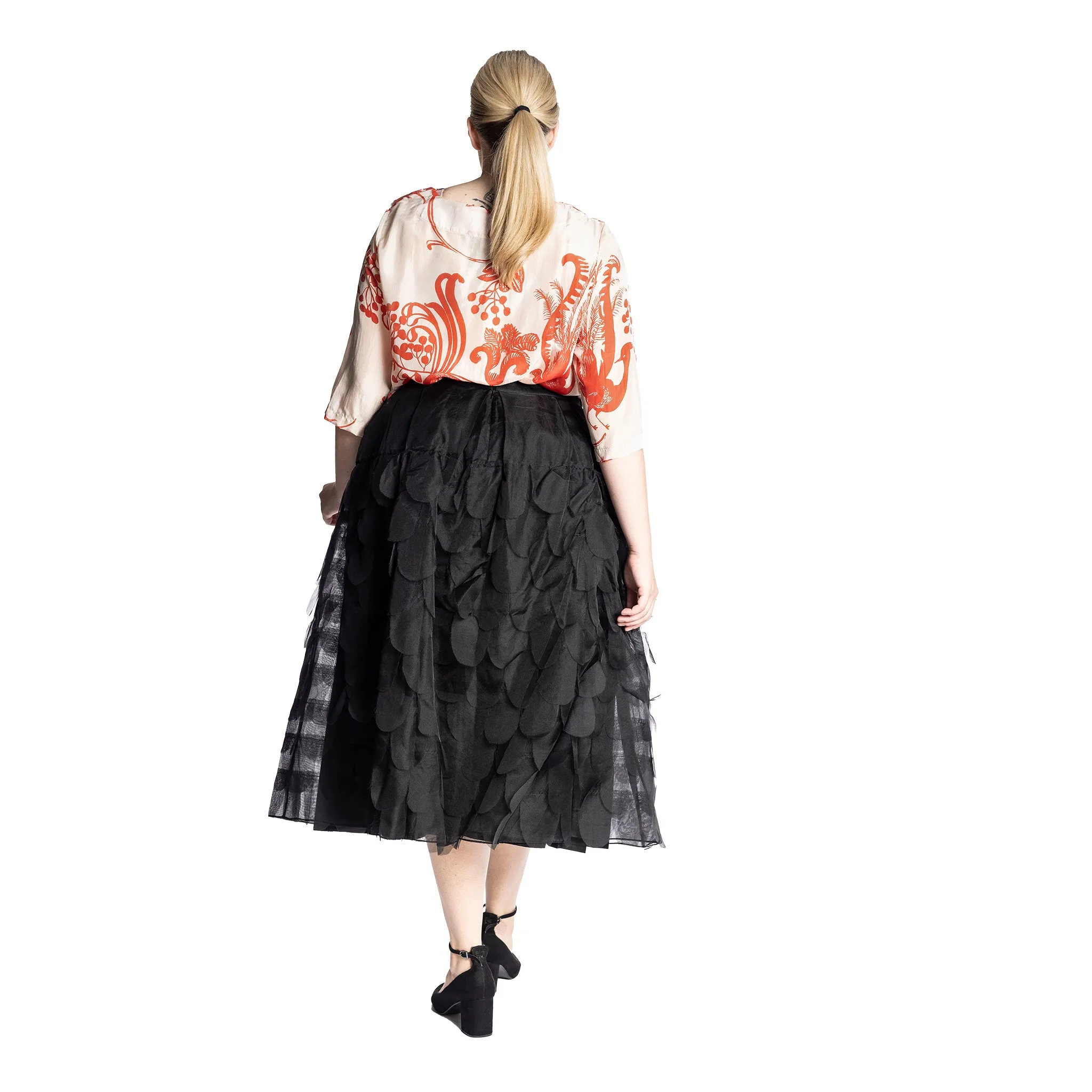 organza feathered ellen skirt