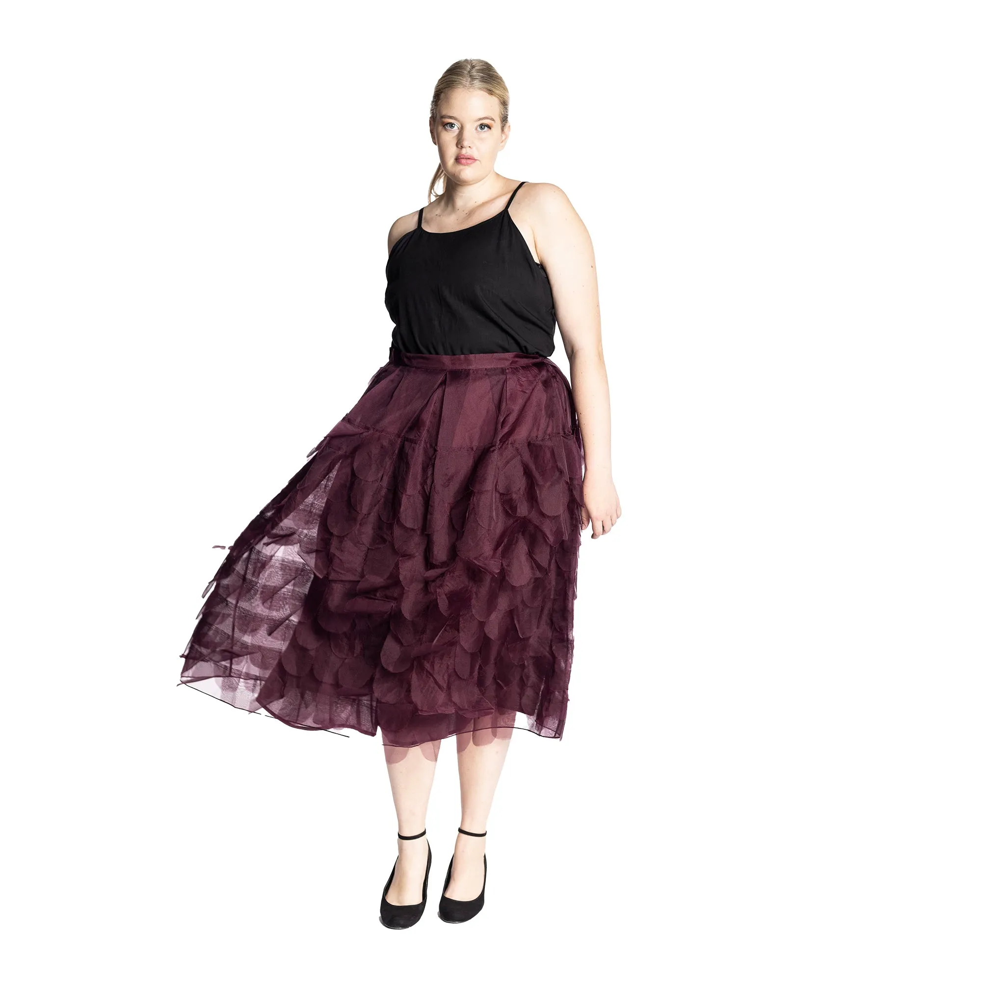 organza feathered ellen skirt