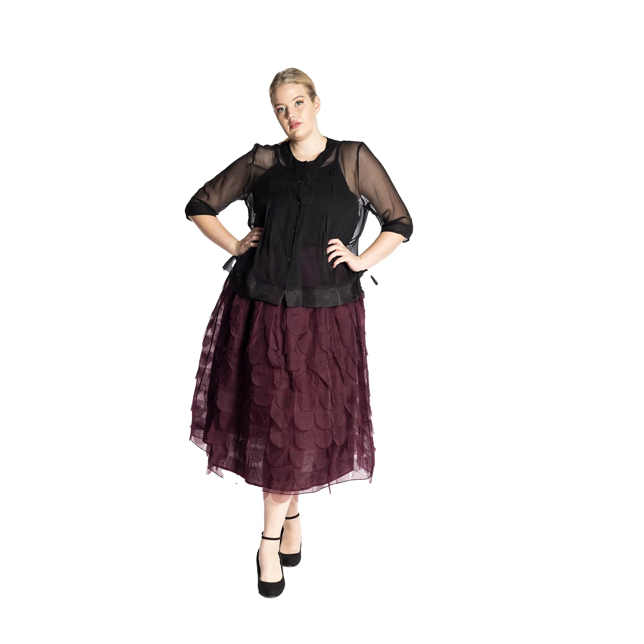 organza feathered ellen skirt