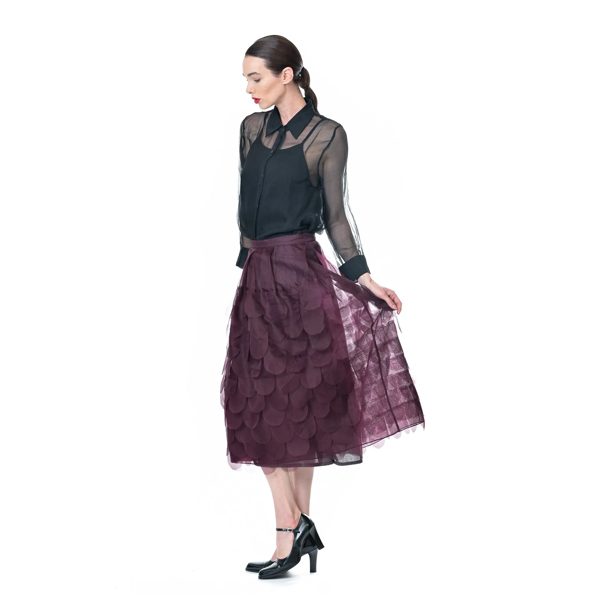 organza feathered ellen skirt