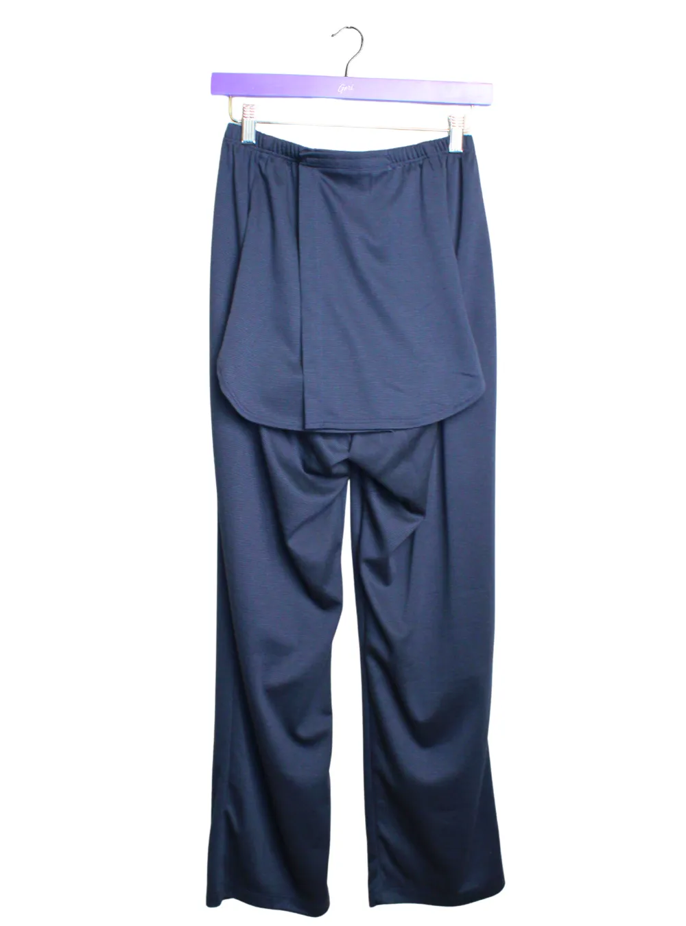 Petite Length - Adaptive Ladies' Cozy Knit Open Back Pants - Navy