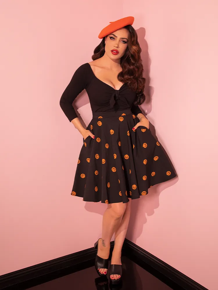 Pumpkin King Maneater Skater Skirt in Black - Vixen by Micheline Pitt