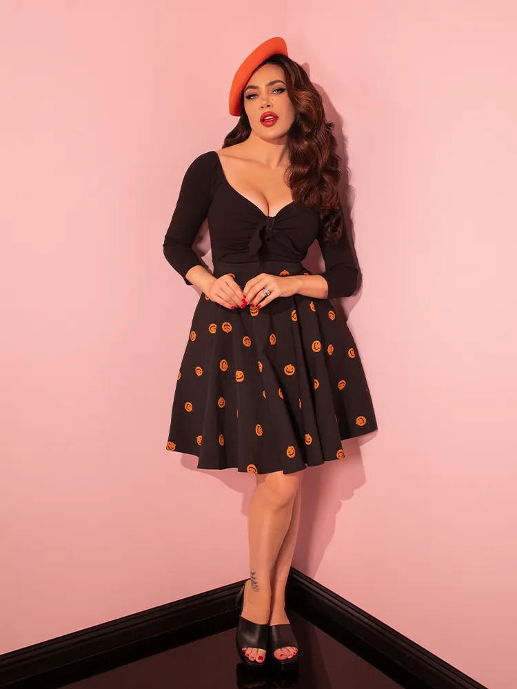 Pumpkin King Maneater Skater Skirt in Black - Vixen by Micheline Pitt