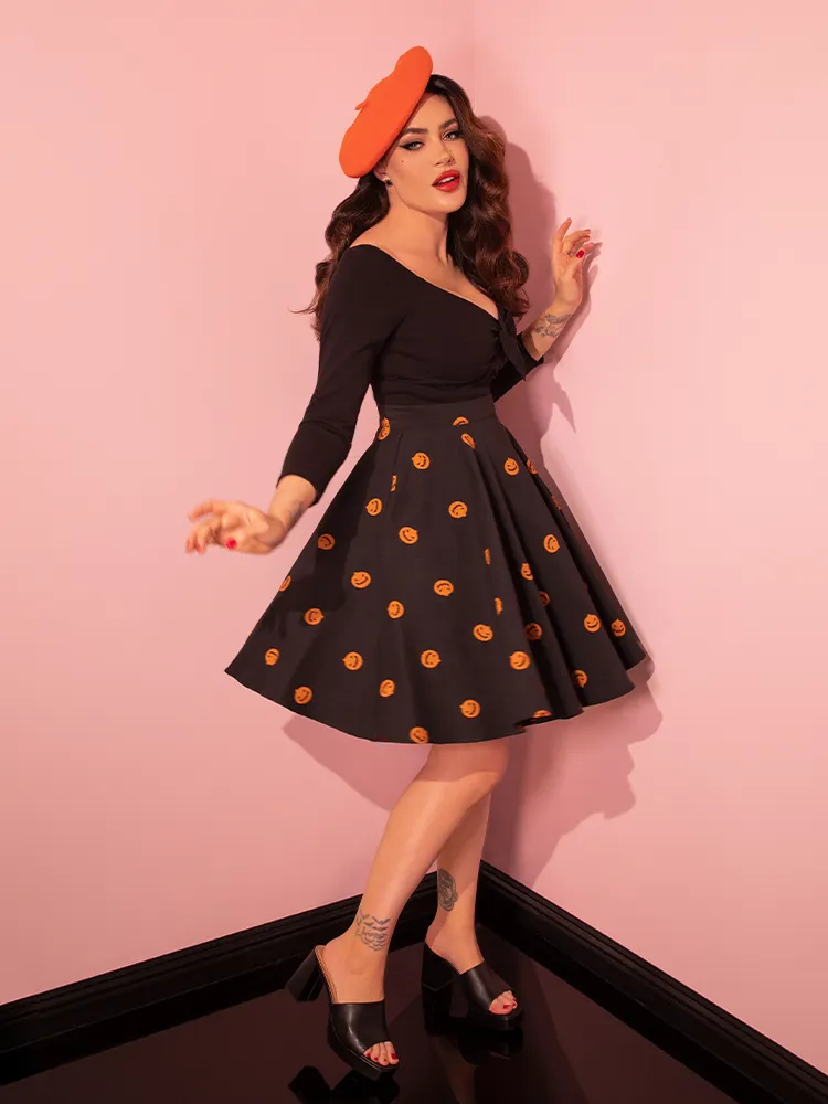 Pumpkin King Maneater Skater Skirt in Black - Vixen by Micheline Pitt