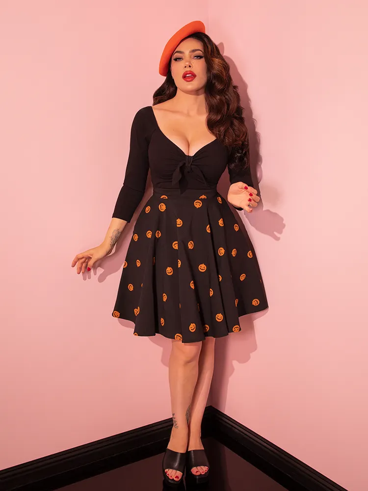 Pumpkin King Maneater Skater Skirt in Black - Vixen by Micheline Pitt