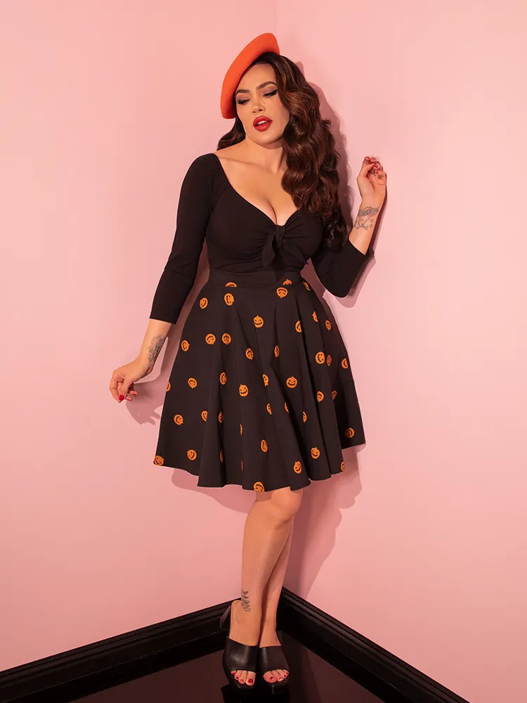 Pumpkin King Maneater Skater Skirt in Black - Vixen by Micheline Pitt