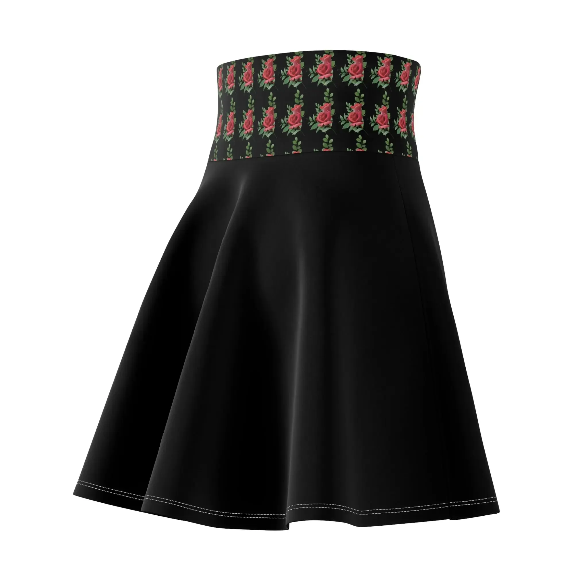 Skirt Black with Printed Waistband Skater