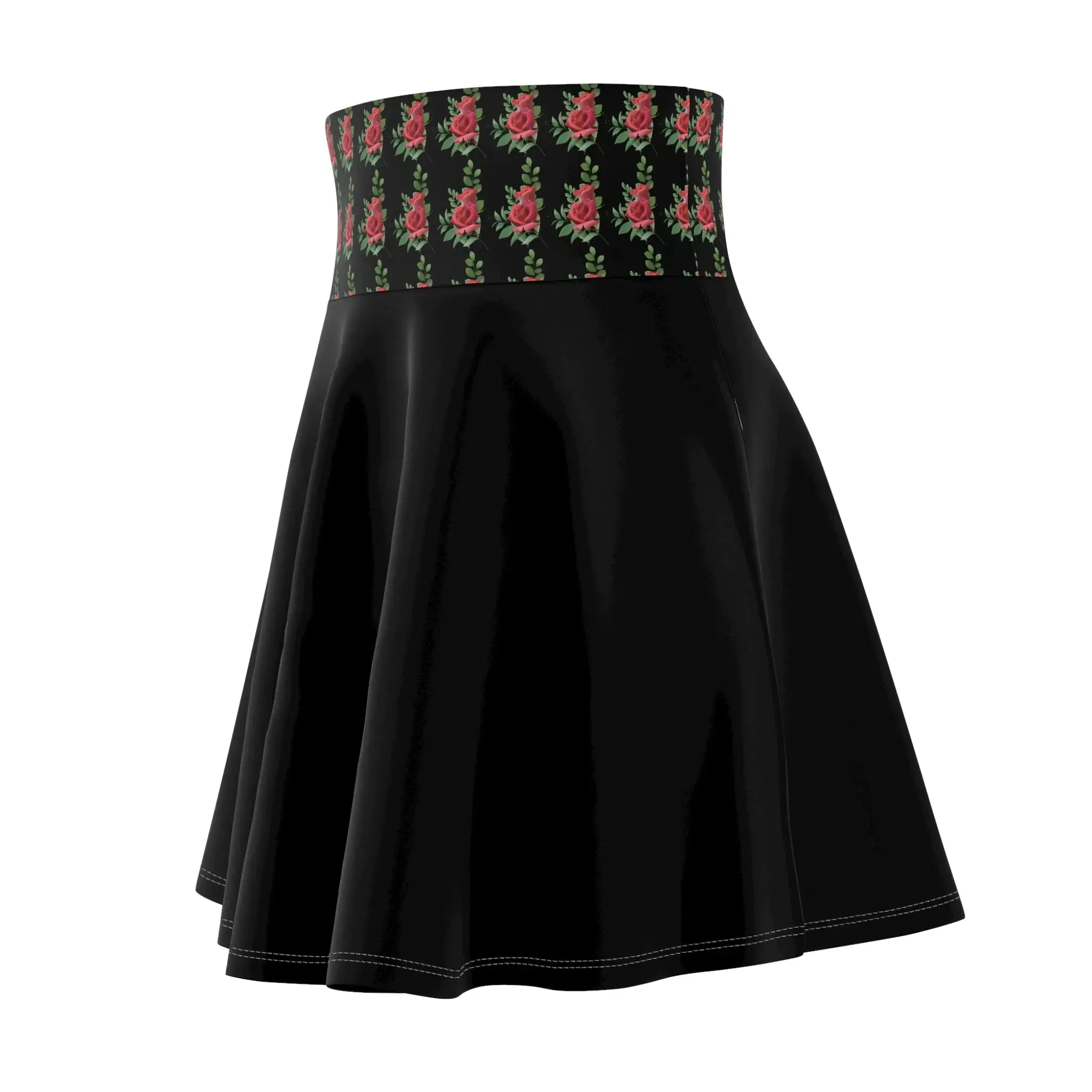 Skirt Black with Printed Waistband Skater