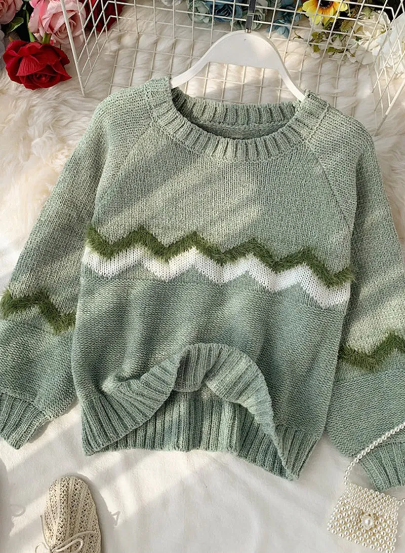 Sweater Round Neck Long-sleeved Sweater      S4368