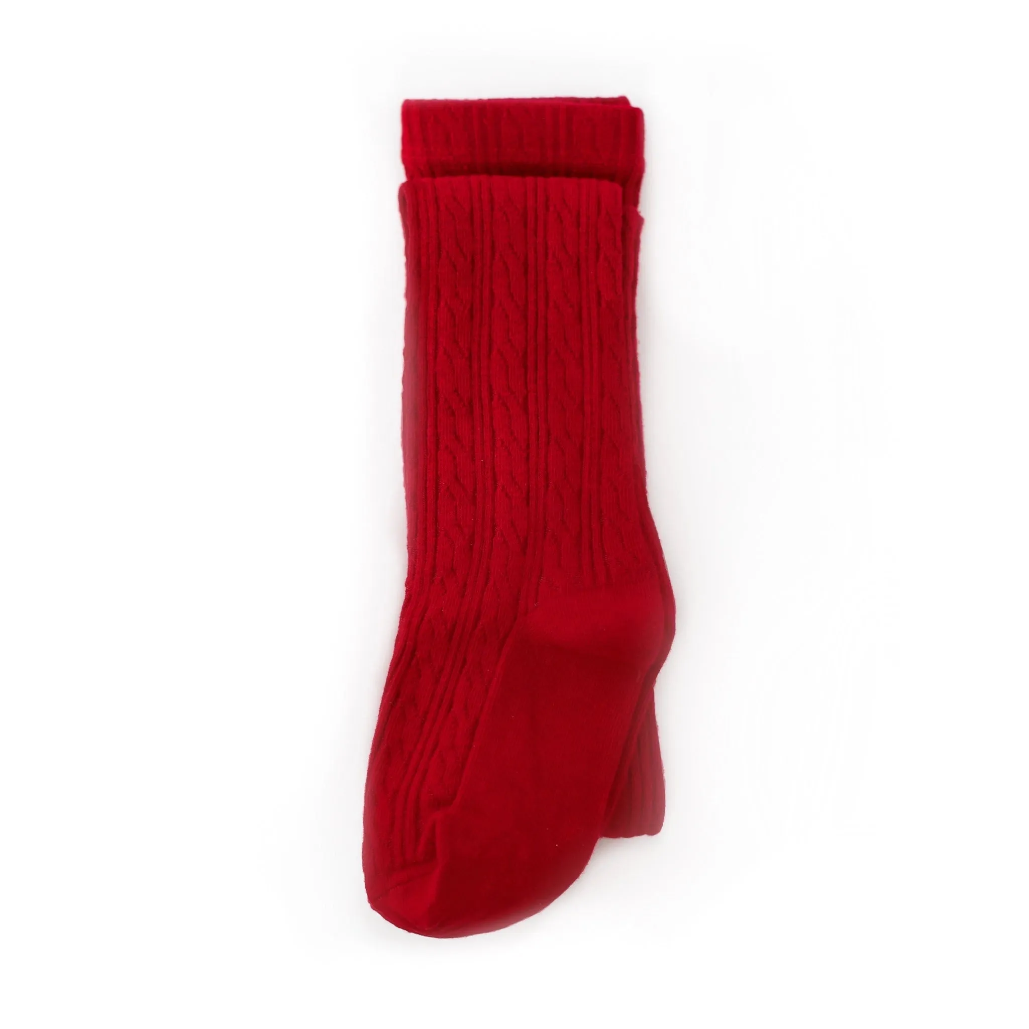 The Little Stocking Co - Cable Knit Tights - Cherry