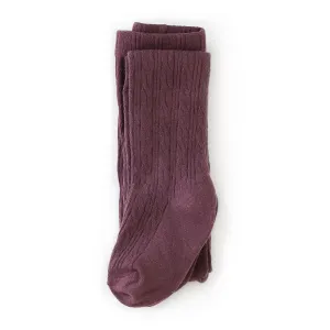 The Little Stocking Co - Cable Knit Tights - Dusty Plum