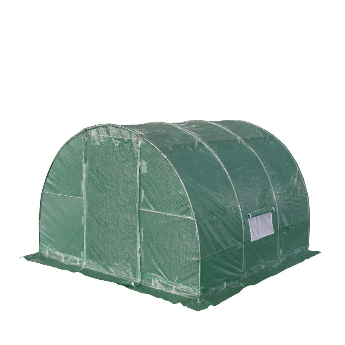 TMG Industrial 10’ x 10’ Tunnel Greenhouse Grow Tent w/Ripstop Leno Cover, Cold Frame, Roll-Up Mesh Windows, Round Top Roof, TMG-GH1010R