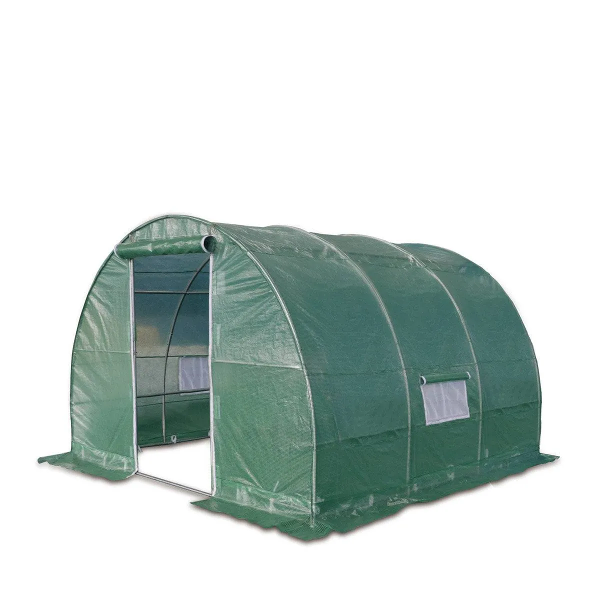 TMG Industrial 10’ x 10’ Tunnel Greenhouse Grow Tent w/Ripstop Leno Cover, Cold Frame, Roll-Up Mesh Windows, Round Top Roof, TMG-GH1010R