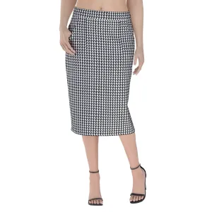 Vampire Art Black & White Houndstooth Cottagecore Preppy Women's Package Hip Skirt