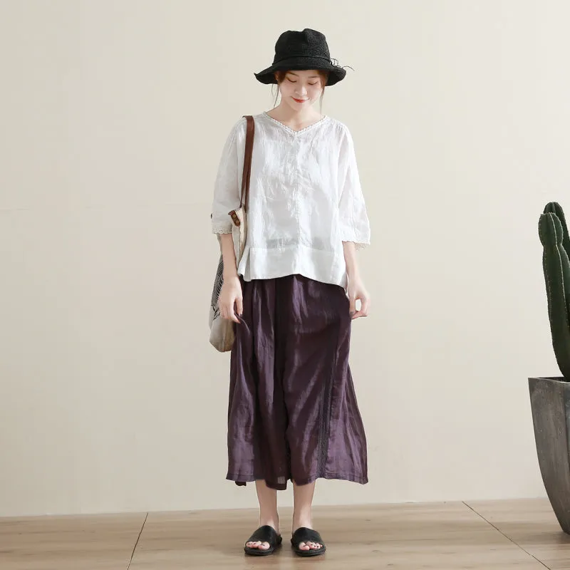 Women's Skirts Summer Linen Skirt  GU98405