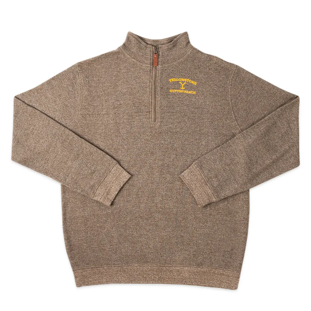 Yellowstone Dutton Ranch Mortimer Quarter Zip Embroidered Pullover